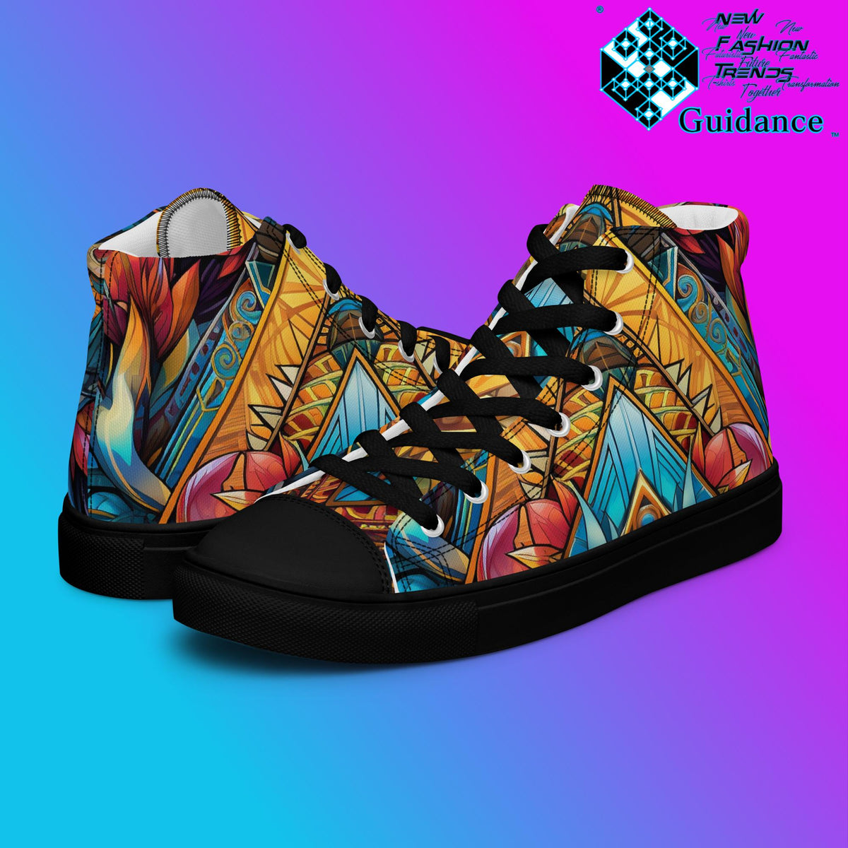 Angular Odyssey Shoes - Geometric High Tops - XGuidance